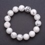 Bracelet of natural howlite on elastic cord, smooth beads, 12mm diameter, length 18 cm