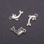 Dolphin Pendant Hardware, width 11 mm, gray metal finish, 20 g, +-34 pcs