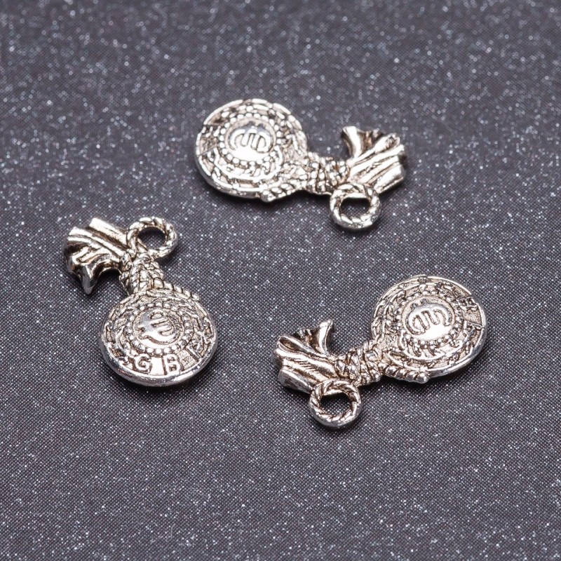 Findings pendant Euro, silver color, 13mm, packaging 20 g, ±25 pcs
