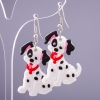 Earrings 'Dalmatian', length 3.5 cm, length 5 cm