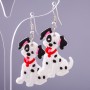 Earrings 'Dalmatian', length 3.5 cm, length 5 cm