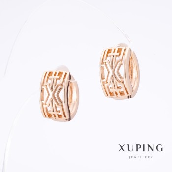 Xuping Earrings 'Slav Woman' 18K Gold Plated, length 1.5 cm, thickness 8.5 mm