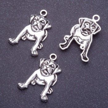 Bulldog-shaped pendant hardware L, 5 mm, d1-1, 5 mm silver finish, 20 g, +/- 11 pcs