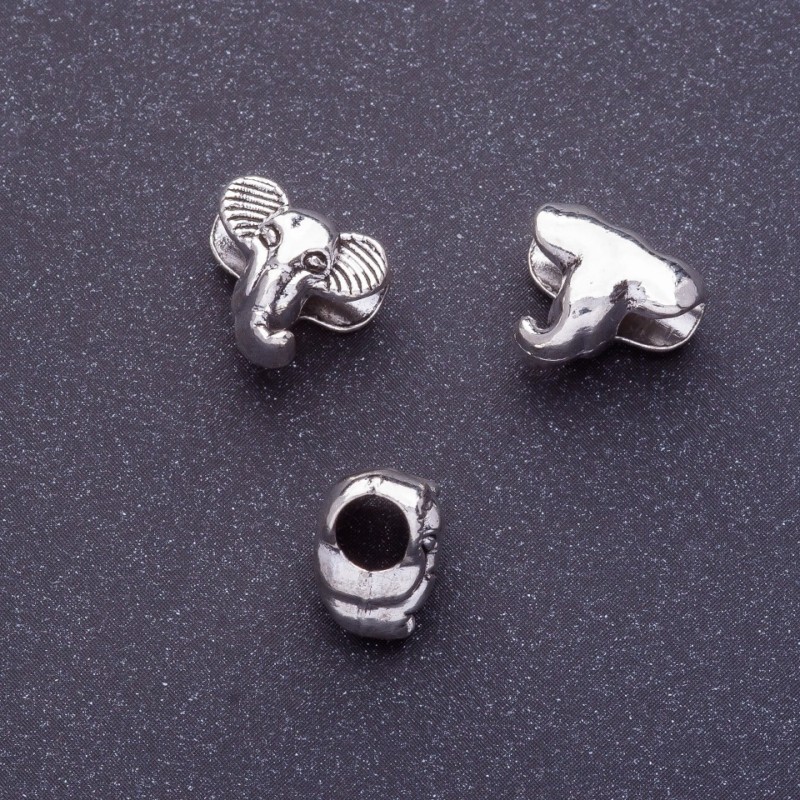 Pandora Elephant Bead 10x12mm, hole diameter 4.5mm, packaging 20 g ± 11 pcs