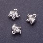 Elephant pendant finding, length 11mm, d1-1, 5 mm, silver finish, 20 g +/- 11 pcs