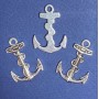 Sale! Anchor pendant hardware, length 35mm, hole diameter 1-3 mm, silver color finish, 7 pcs