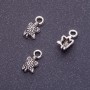 Sea Turtle Pendant Findings, length 11x5 mm, hole Ø1.5 mm, silver-colored finish, 20 g packaging, ±62 pcs
