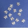 Sale! Butterfly-shaped pendant findings, silver color, 9x10mm, packaging 20 g +/- 40 pcs