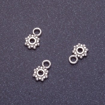 Bail hardware, length 9 mm, d1-6 mm, d2-1.5 mm, d3 mm, silver color, packaging 20 g, ±104 pcs