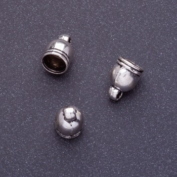 End cap for findings, length 11mm d1-7, 5 mm d2-5mm d3-1.5mm, silver color finish 20 g +- 25 pcs
