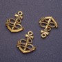 Discount! Anchor pendant findings, length 24 mm, diameter 1 mm, color antique gold, pack 20 g +/- 11 pcs
