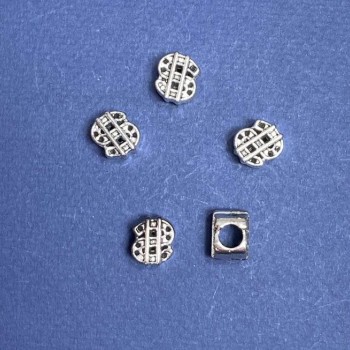 Discount! Pandora bead insert findings 'Dollar' 10x12mm, 5mm diameter, fac. 20 g ±6pcs