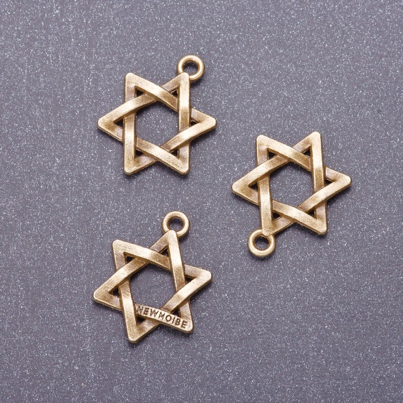 Bronze Star of David Pendant 18mm
