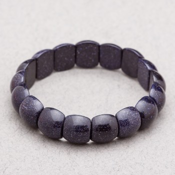 Bracelet with Aventurine Stone (synthetic) 'Blue Sand of Cairo Night' 15x12x7mm+