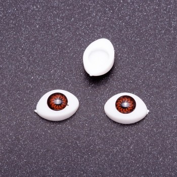 Live Eyes Fittings, Brown, Pupil, 6 mm Diameter, 8×12 mm Shape, 50 Pairs
