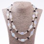 Clearance Long Moonstone Necklace with Czech Crystal, 13x18mm, 8mm, 10mm, length 120 cm
