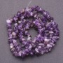 Amethyst chip beads on beading thread, natural gemstone, diameter 7x3 mm (±), length 80 cm+