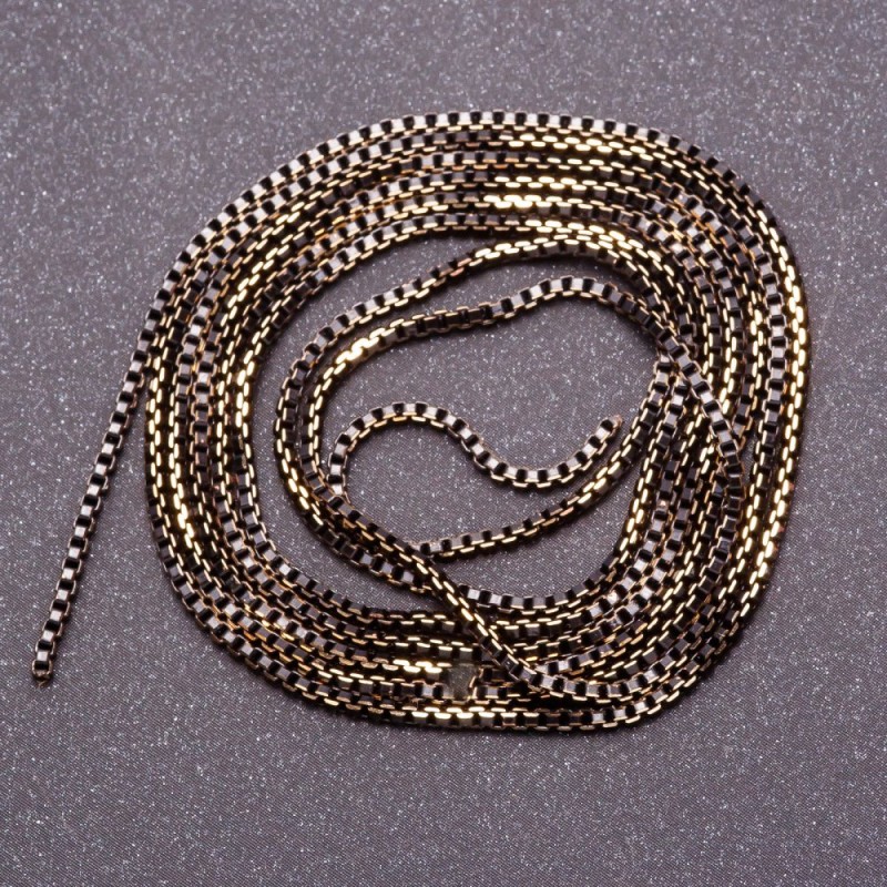 Chain findings 'Square' by the meter, color 'Black Gold', diameter 1.6 mm, price per meter