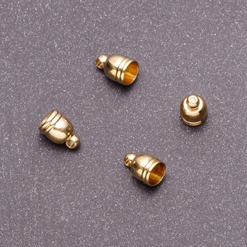 End cap fittings, length 10 mm, d1-6 mm, d2-5 mm, d3-1.5 mm, 5 mm gold color finish, 18 (+/-) pcs