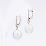 Earrings 'Elegant' with Moonstone, diameter 12mm, length 3cm