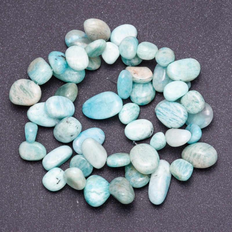 Amazonite Beads Faceted Butterfly, 6-12 mm, length 41 cm
