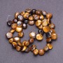 Tiger's Eye natural stone beads, faceted 'Butterfly', diameter 6-12 mm (+/-), thread length 40 cm