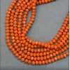 Matte Czech Crystal Beads – Orange-Red-Orange, Faceted Rondelle, 6 mm Diameter, 45 cm Strand