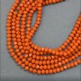 Matte Czech Crystal Beads – Orange-Red-Orange, Faceted Rondelle, 6 mm Diameter, 45 cm Strand