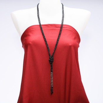 Long Necklace 'Margarita' 'Agate' (named) Czech glass, beads, length 70 cm