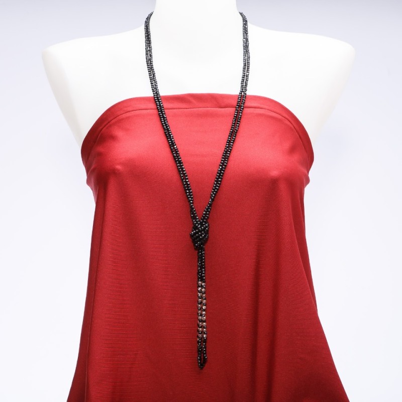 Long Necklace 'Margarita' 'Agate' (named) Czech glass, beads, length 70 cm