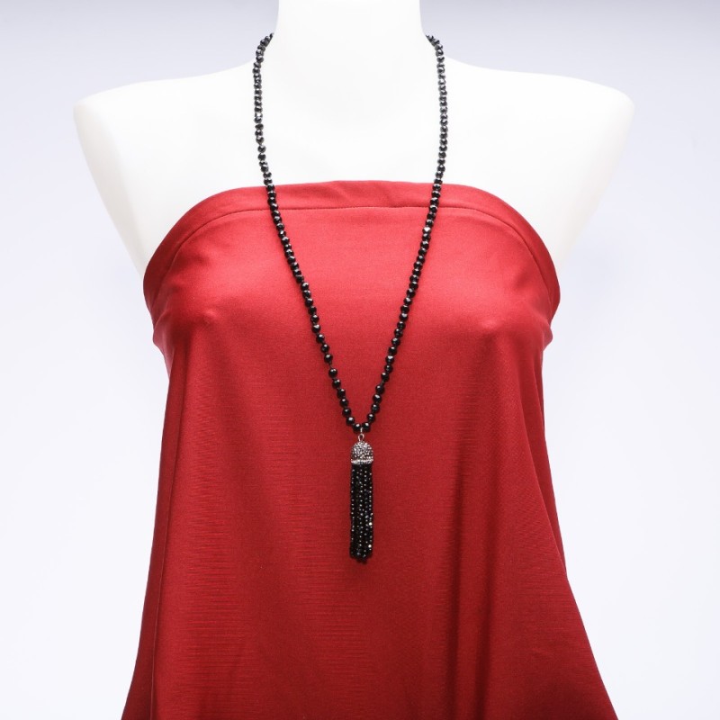 Long Necklace 'Anita' 'Agate' (name) Czech glass, beads, length 70 cm