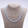 Gemstone necklace 'Aquamarine' (imitation) faceted rondelle, diameter 6x4 mm, length 50 cm