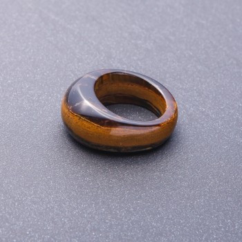 Ring with natural tiger's eye stone, 20 mm size