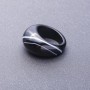 Ring with natural agate, black-and-white, 19–20 mm
