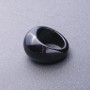 Black Agate Ring, natural stone, size 19
