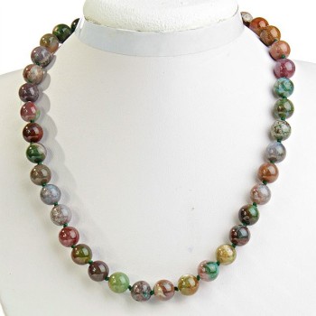 Colorful Jasper Bead Necklace, 12mm, length 47 cm