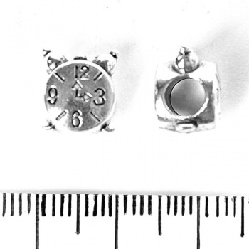 Discount! Pandora Bead 'Watches' 9×11 mm, hole diameter 5 mm, packaging 20 g +/- 9 pcs