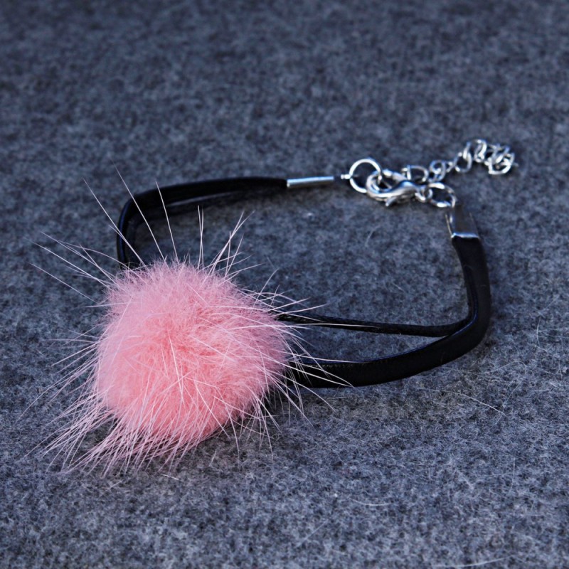 Pink Real Fur Bracelet