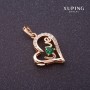 Discount! Xuping Love pendant with green stone color "gold" 27x16mm