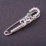 Discount! Brooch pin 'Kiss' white crystals, color 'silver' 5.5×1.5 cm