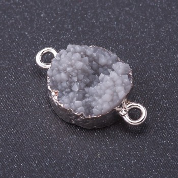 Connector 'Gray Snow' metal color 'silver' length 1mm, diameter 14mm plastic