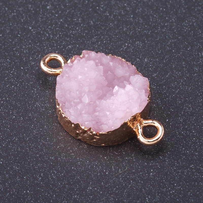 Connector "Pink Snow" gold L1mm, diameter 14mm plastic