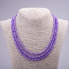 Triple-strand Amethyst Necklace (name ) with natural stone faceted bead, 4 mm diameter, 47 mm length