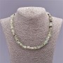 Prehnite necklace - faceted crossbar, 8 mm diameter (+-), 47 cm length