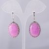 Earrings "Amethyst" (named) prong setting, oval-shaped stone 2.7×2.0 cm, length 4.5 cm