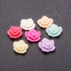 Rose assortment cabochons, 12 mm diameter, without holes, faceted, 24 pcs