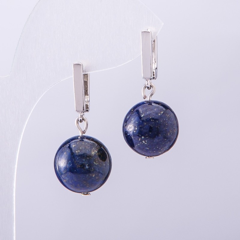 Elegant Lazurite Earrings, 12mm diameter