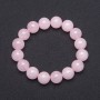Elastic bracelet natural pink quartz smooth bead, diameter 12mm+