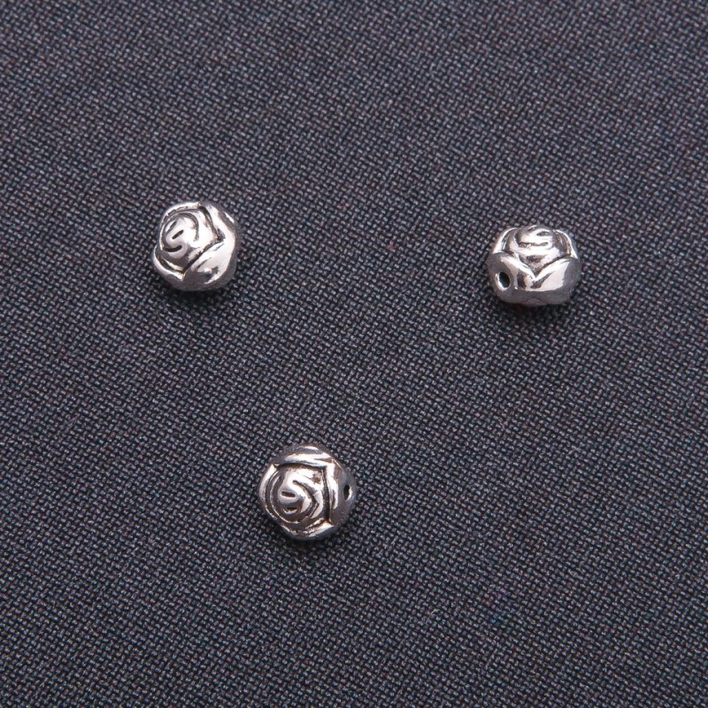 Rose insert findings, 7 mm diameter, 28 pcs per pack