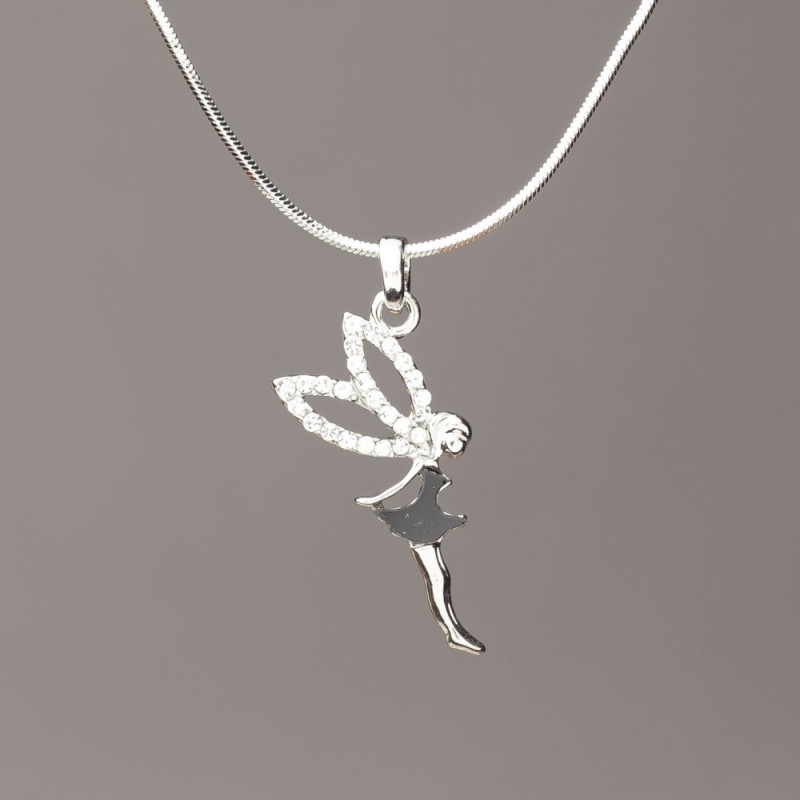 Pendant 'Elfina' on a 50 cm rope chain, black glass, 26 × 12 mm, gray metal